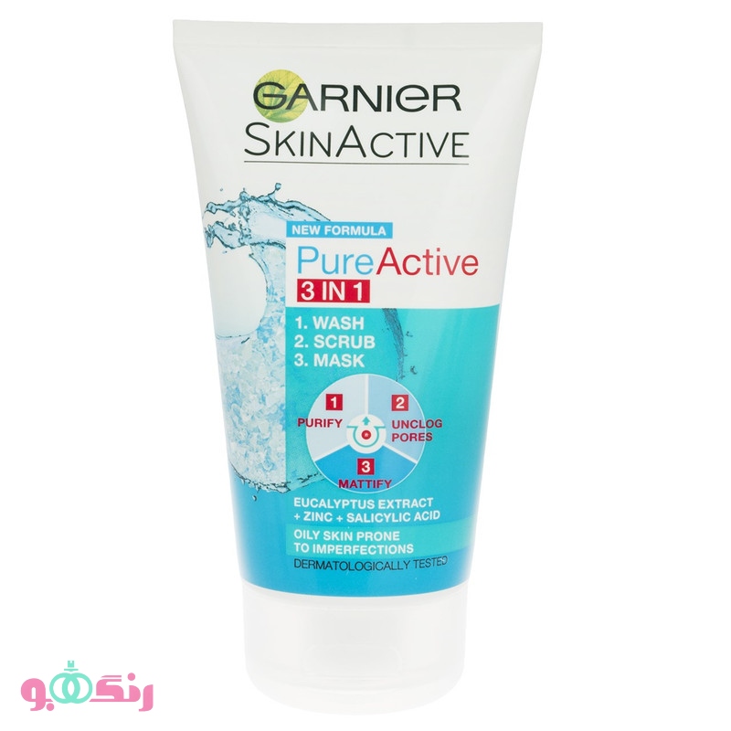 اسکراب سه کاره گارنیر Garnier مدل PURE ACTIVE حجم 50 میلی لیتر