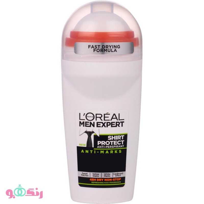 رول ضد تعريق مردانه لورآل Loreal مدل SHIRT PROTECT (سفيد) حجم 50 میلی لیتر